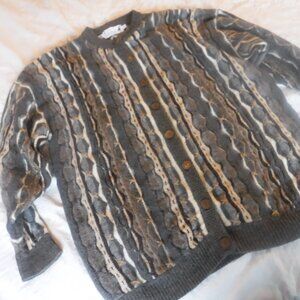 Tulchan 100 Percent Wool Sweater womens Size L/XL Large / XLarge button Front